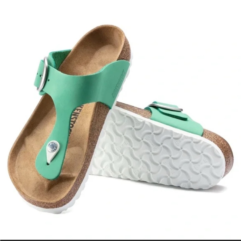 Birkenstock Gizeh Big Buckle Slide Sandal Women’s Mint Pistachio Sage 37 Leather